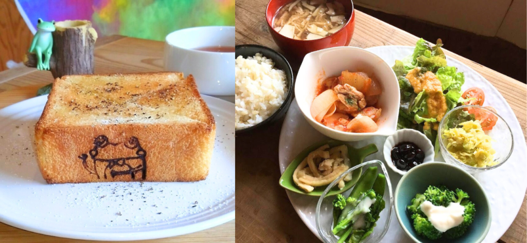 【福島県いわき市】小川町にある「カエルかえるカフェ」のカエルの焼き印付き「厚切りの塩トースト」が美味しい！！菌活＆腸活ランチも