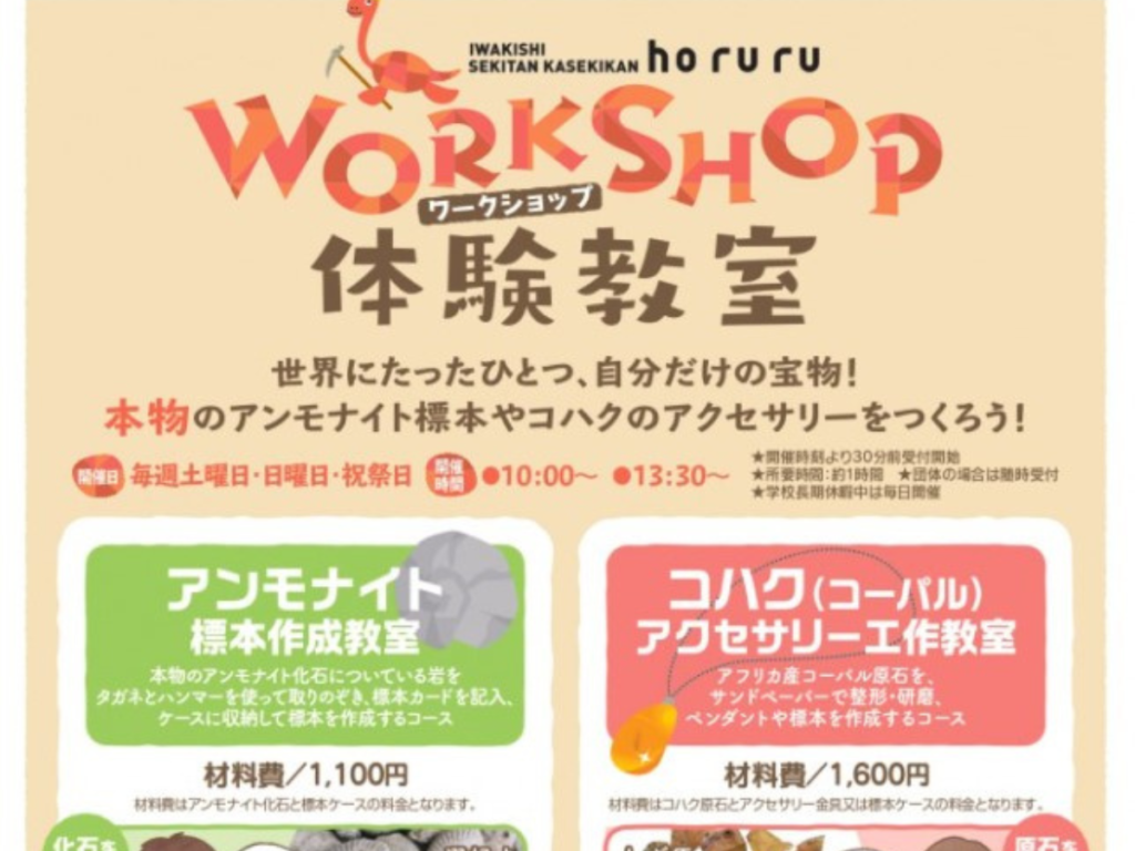 【いわき市】化石ハンター気分味わえる！いわき市石炭・化石館「ほるる」で体験教室が開催中！