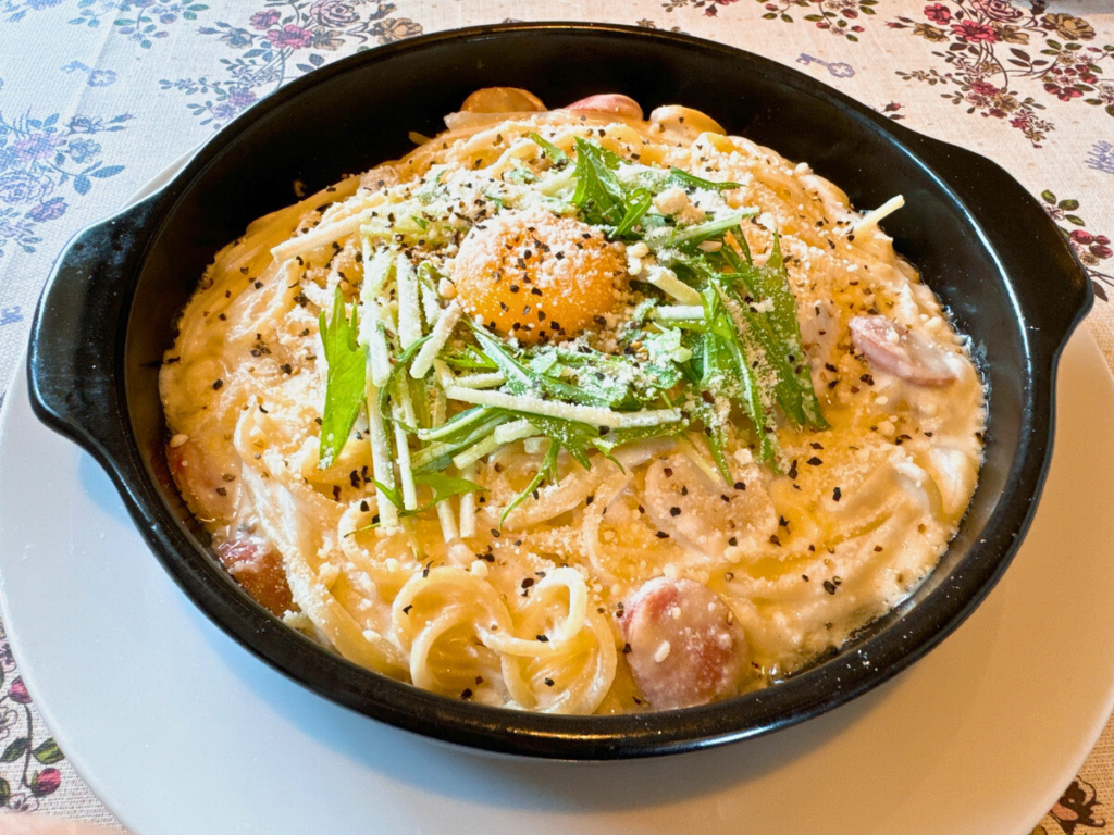 【いわき市】地元で愛される洋食の名店「カフェハウスカヴァッルッチョ」の「木馬のカルボナーラ」